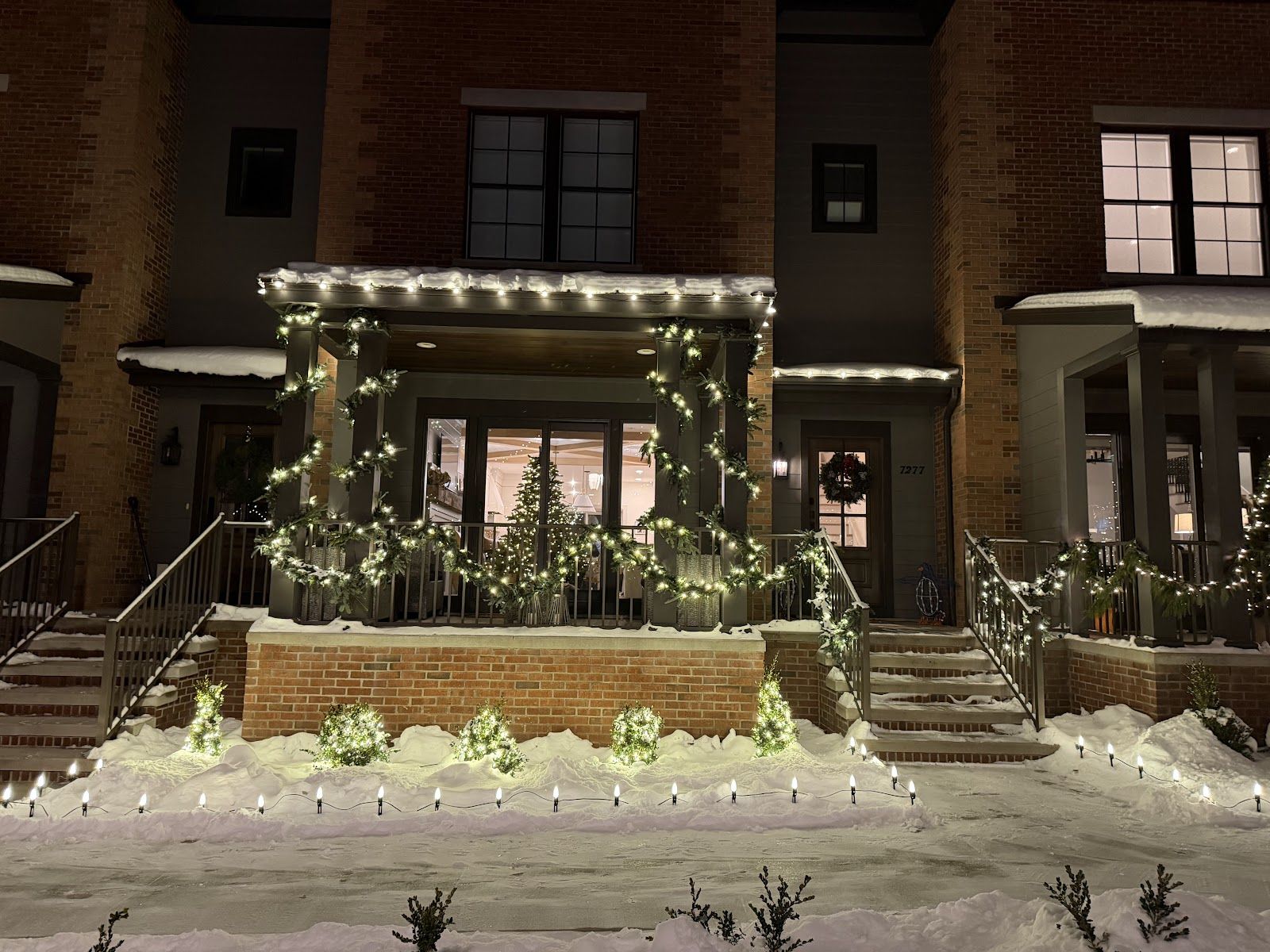 Christmas light installation in East Grand Rapids, MI