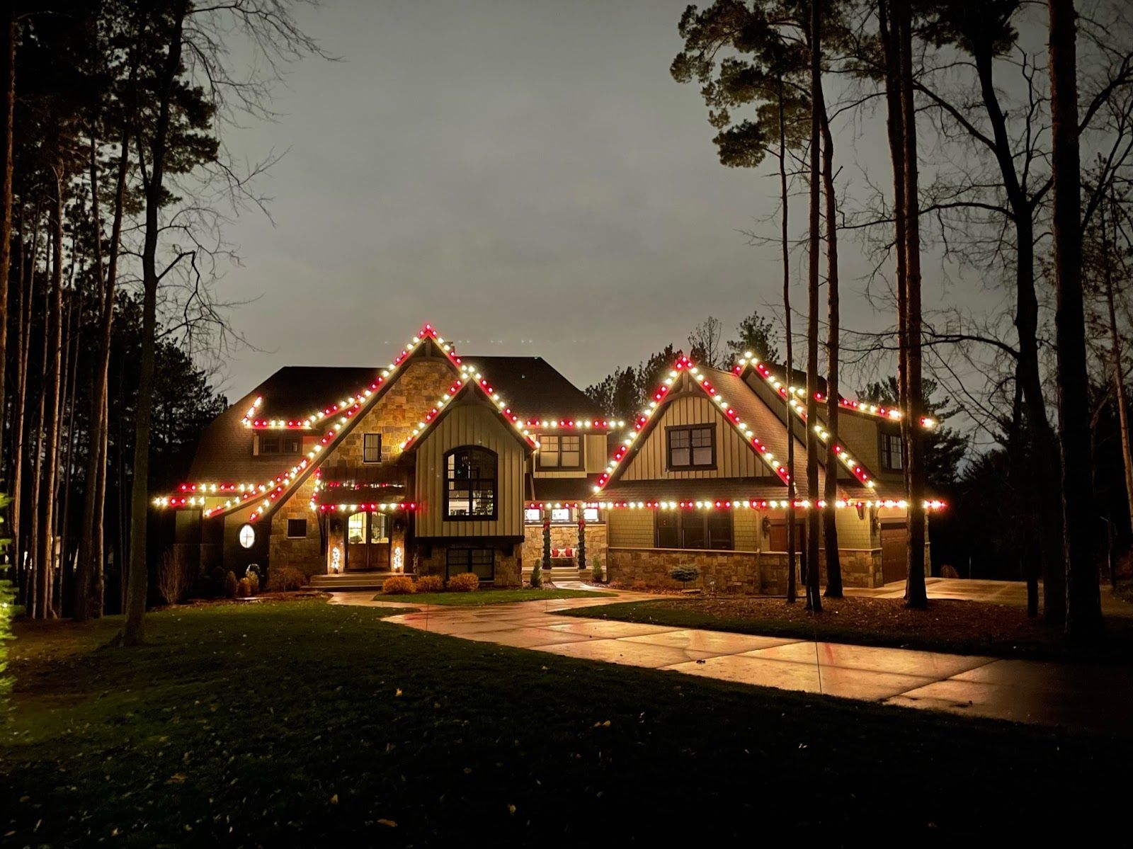 Christmas light installation in Grand Rapids, MI